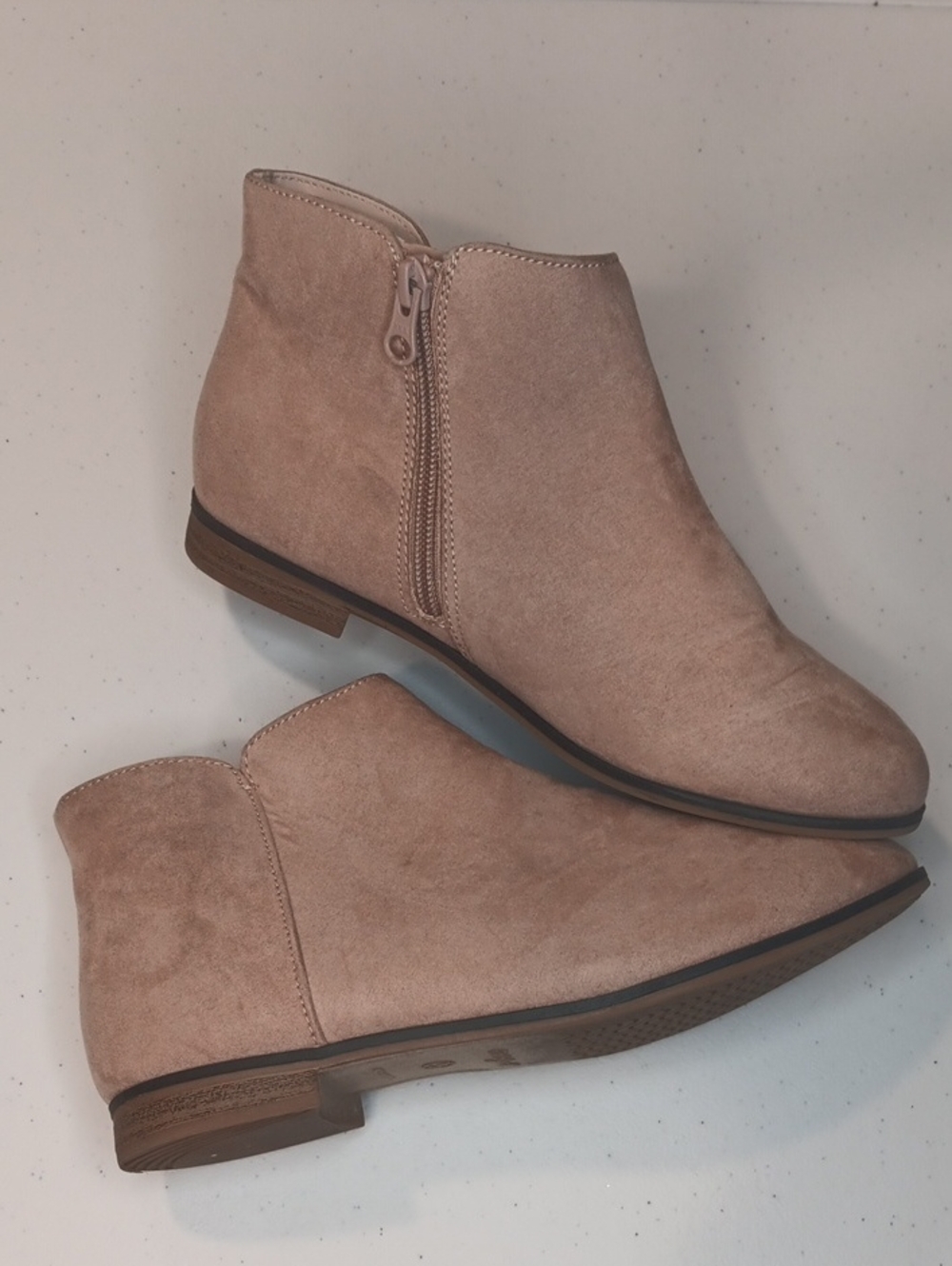 Cat & Jack Pink Suede-like Side-Zip Ankle Booties